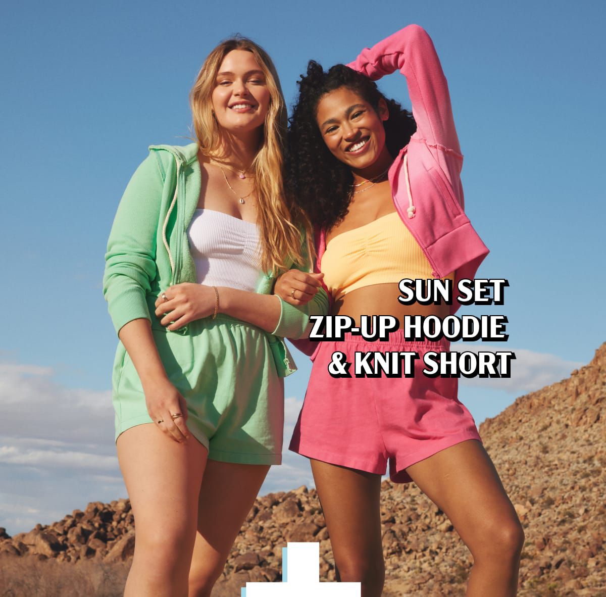 Sun Set Zip-Up Hoodie & Knit Short