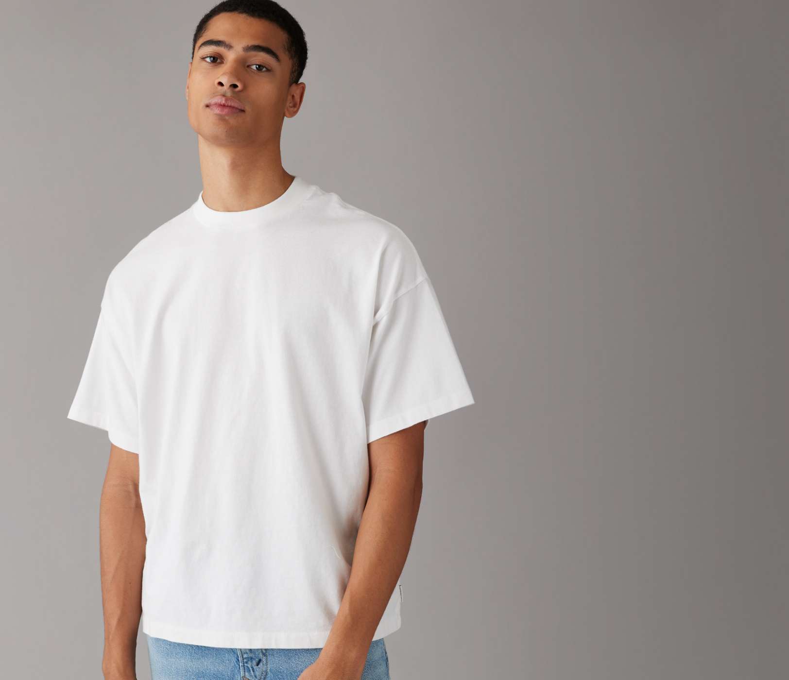 Hollister Solid Curved Hem T-shirt Seagull Logo Slim Fit in White for Men