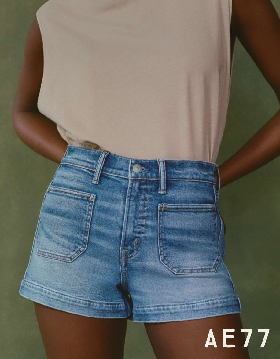 Vintage Ultra Classic Jean Shorts with Waist Cincher in Back - L