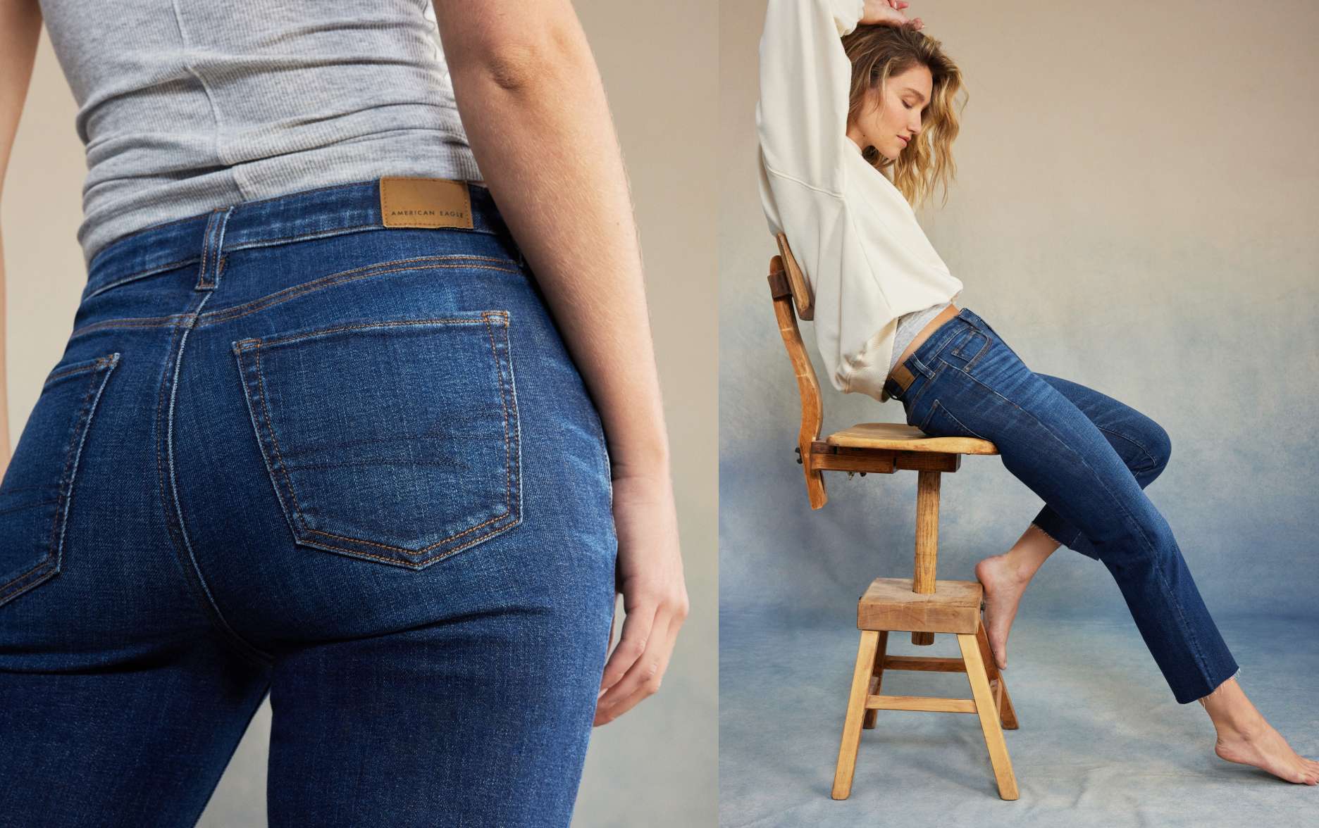 American Eagle Womens Artist Crop Jeans Stretch 100%Cotton High Rise B