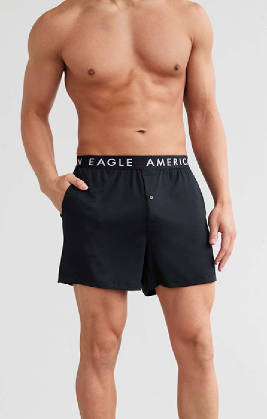 American Eagle AE Men's 3-Pack 9 Flex Boxer Briefs Size Large AEO Underwear  No Fly (String Lights, Plaid, Brushed Lines) at  Men's Clothing store