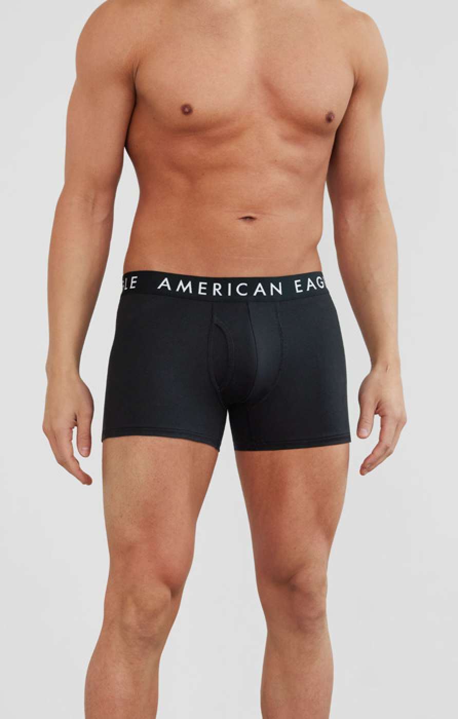 Buy American Eagle Pack Of 3 Logo Waistband Trunks In Black
