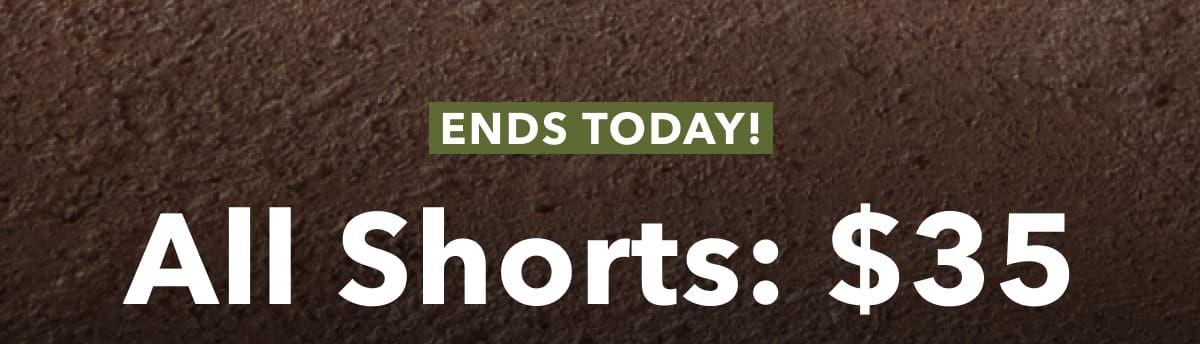 Ends Today! All Shorts: $35