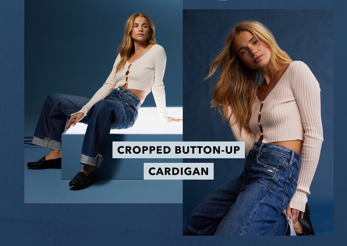 Cropped Button-Up Cardigan