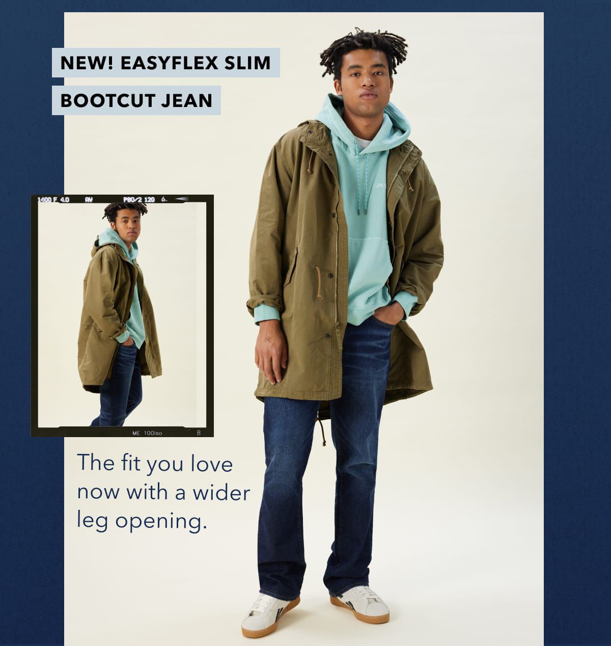New! EasyFlex Slim Bootcut Jean | The fit you love now with a wider leg opening. 