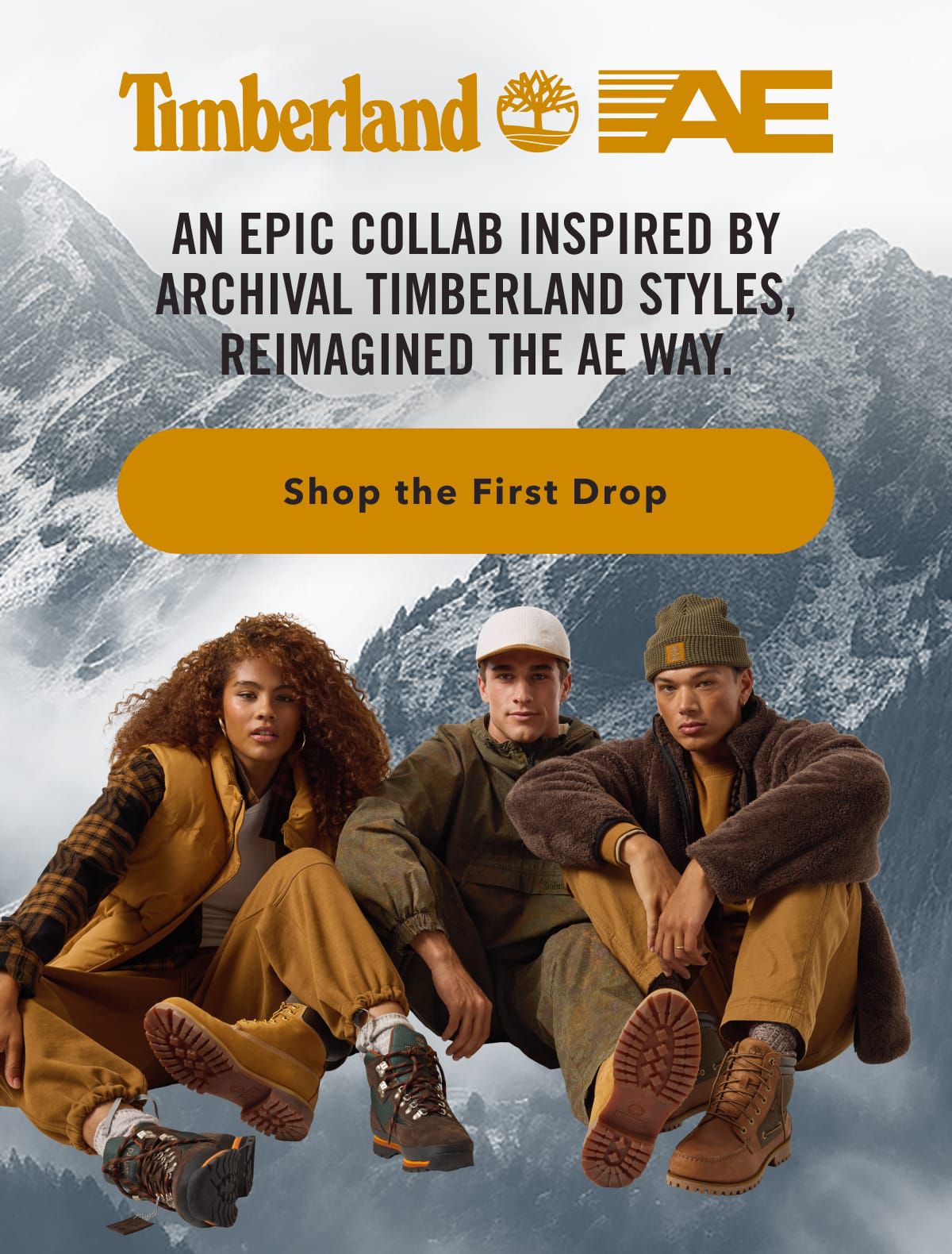 Timberland x AE | An epic collab inspired by archival Timberland styles, reimagined the AE way | Shop the First Drop