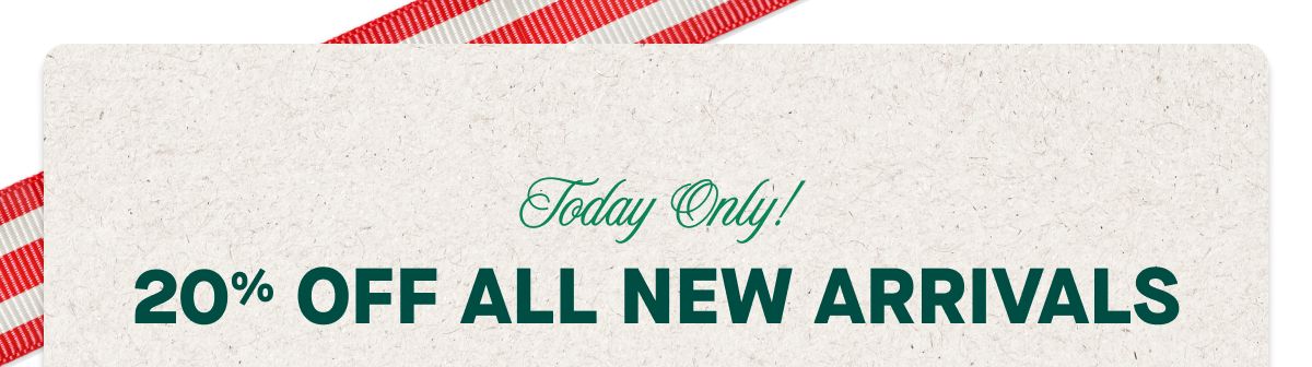 Today Only! 20% Off All New Arrivals