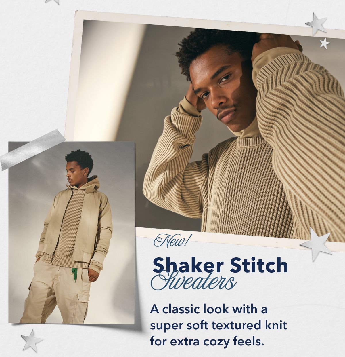 New!  Shaker Stitch  Sweaters | A classic look with a super soft textured knit for extra cozy feels.