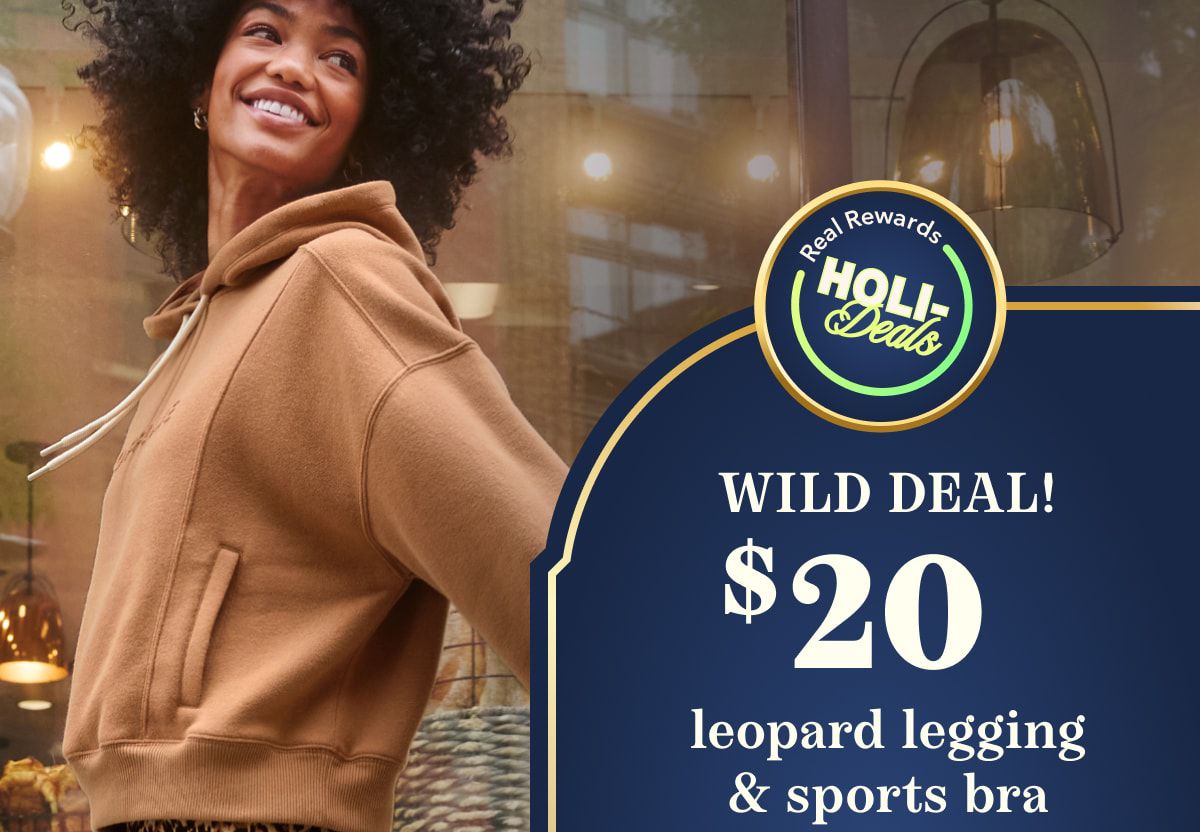 Real Rewards HOLI-Deals | WILD DEAL! $20 leopard legging & sports bra