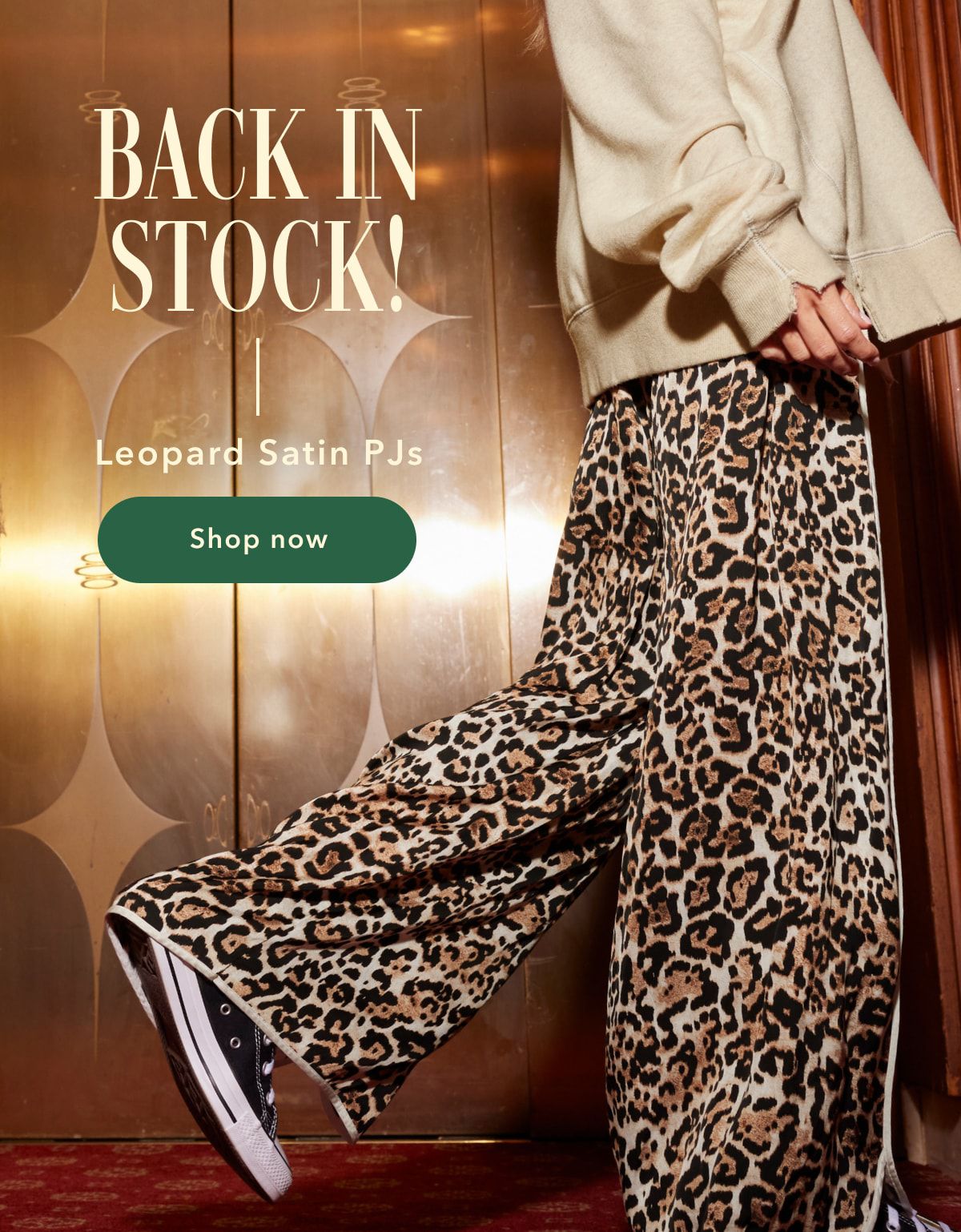 Back in stock! Leopard Satin PJs | Shop now