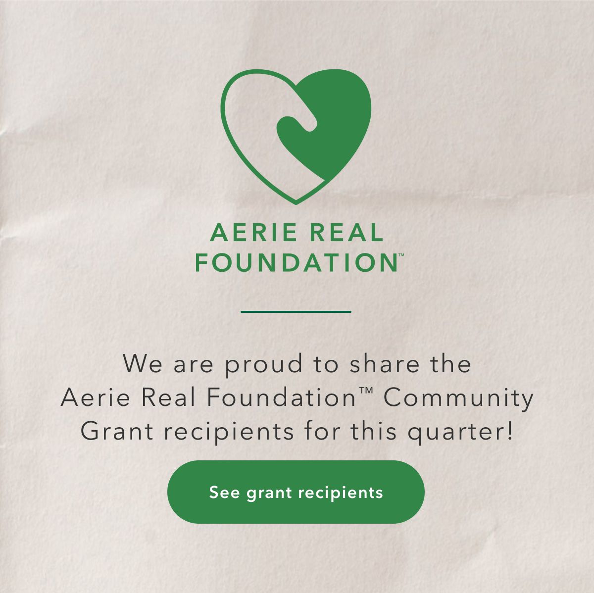 AERIE REAL FOUNDATION | We are proud to share the Aerie Real Foundation Community Grant recipients for this quarter! See grant recipients