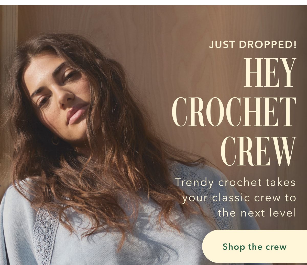 JUST DROPPED! HEY CROCHET CREW | Trendy crochet takes your classic crew to the next level | Shop the crew