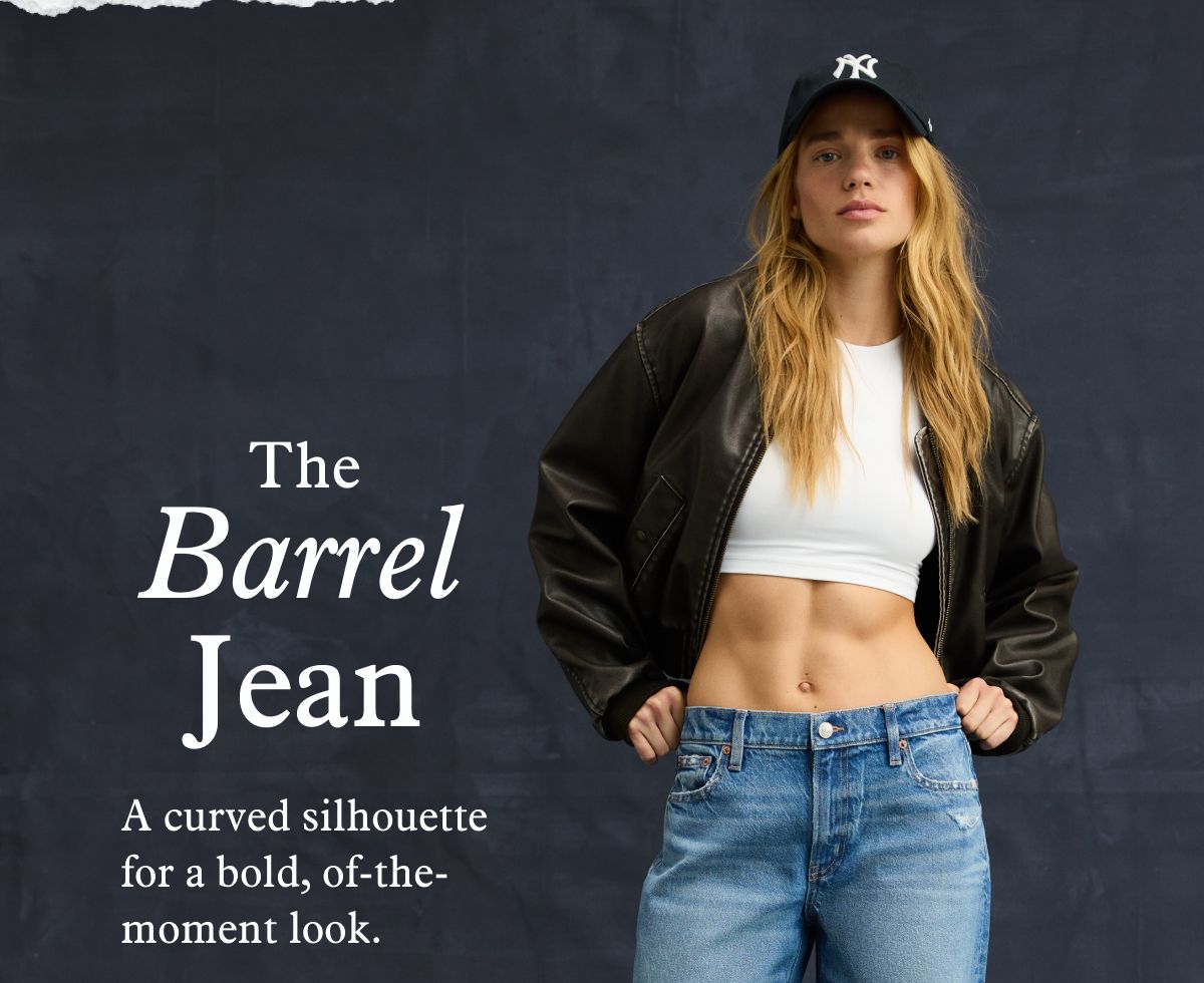 The Barrel Jean | A curved silhouette for a bold, of-the-moment look.