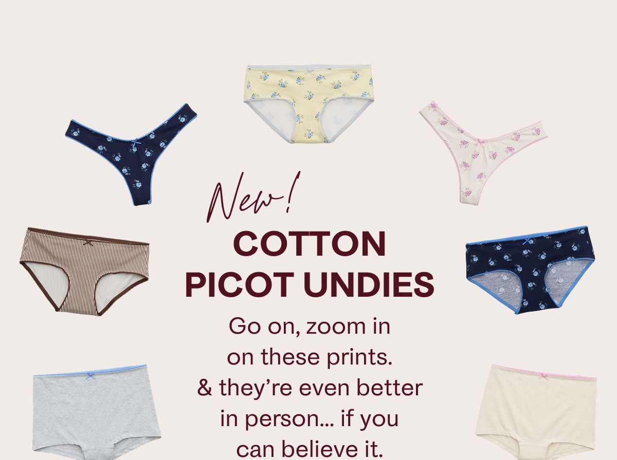New! Cotton Picot Undies | Go on, zoom in on these prints. & they're even better in person... if you can believe it. 