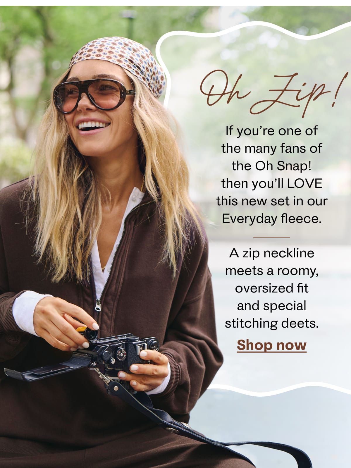 Oh Zip! If you're one of the many fans of the Oh Snap! then you'll love this new set in our everyday fleece. | A zip neckline meets a roomy, oversized fit and special stitching deets. Shop now