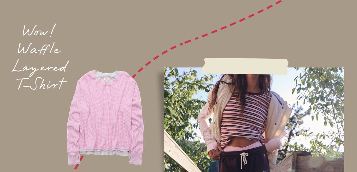 Wow! Waffle Layered T-Shirt