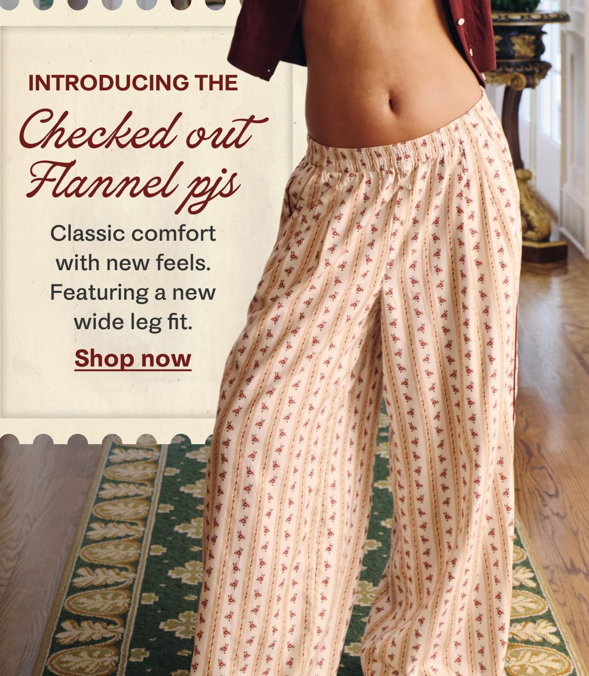Introducing the Checked out Flannel pjs | Classic comfort with new feels. Featuring a new wide leg fit. Shop now