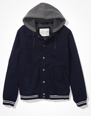 AE Hooded Varsity Jacket | American Eagle