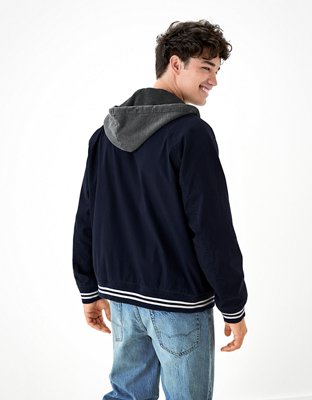 AE Hooded Varsity Jacket | American Eagle