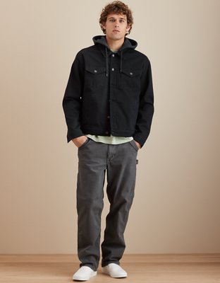 Ae canvas 2025 fleece hood jacket