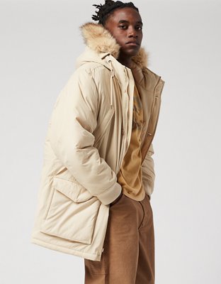 Beige parka outlet jacket