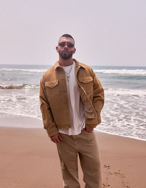 Мужские куртки American Eagle AE x Manuel Turizo Suede Trucker Jacket