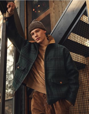 AE Oversized Plaid Chore Jacket