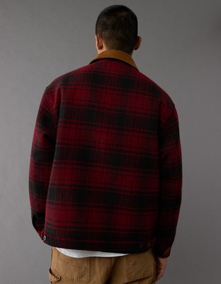 AE Oversized Plaid Barn Jacket