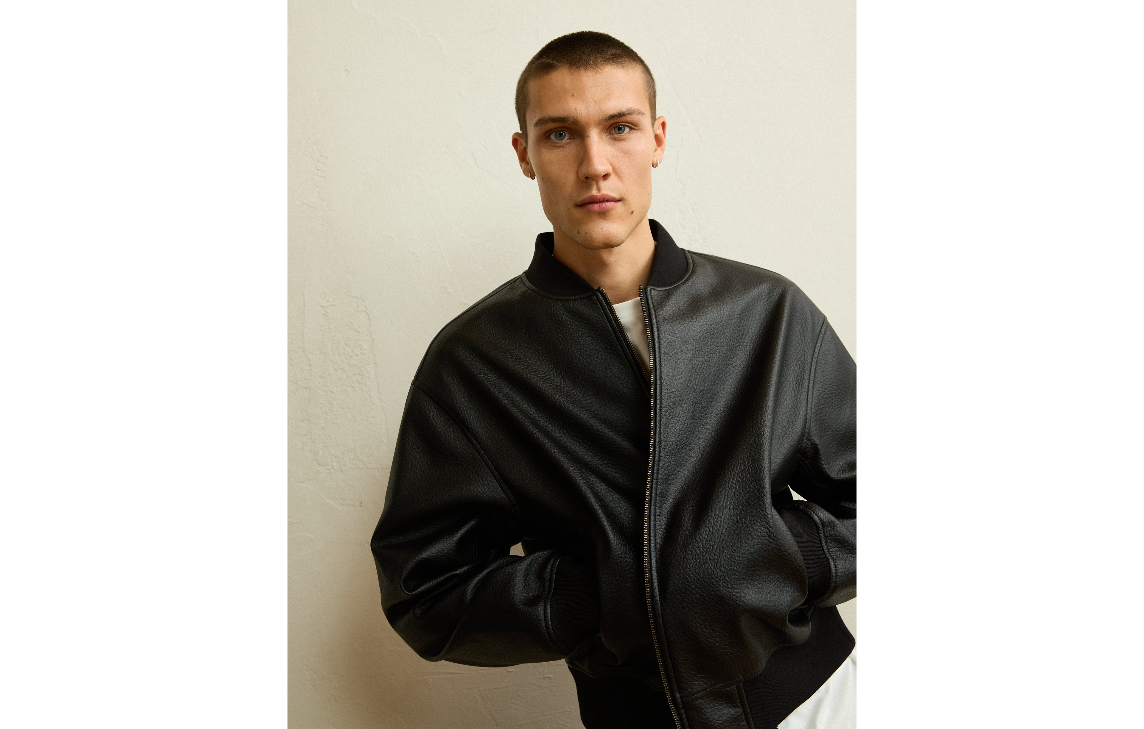 AE Vegan Leather Bomber Jacket