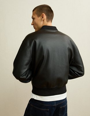 AE Vegan Leather Bomber Jacket