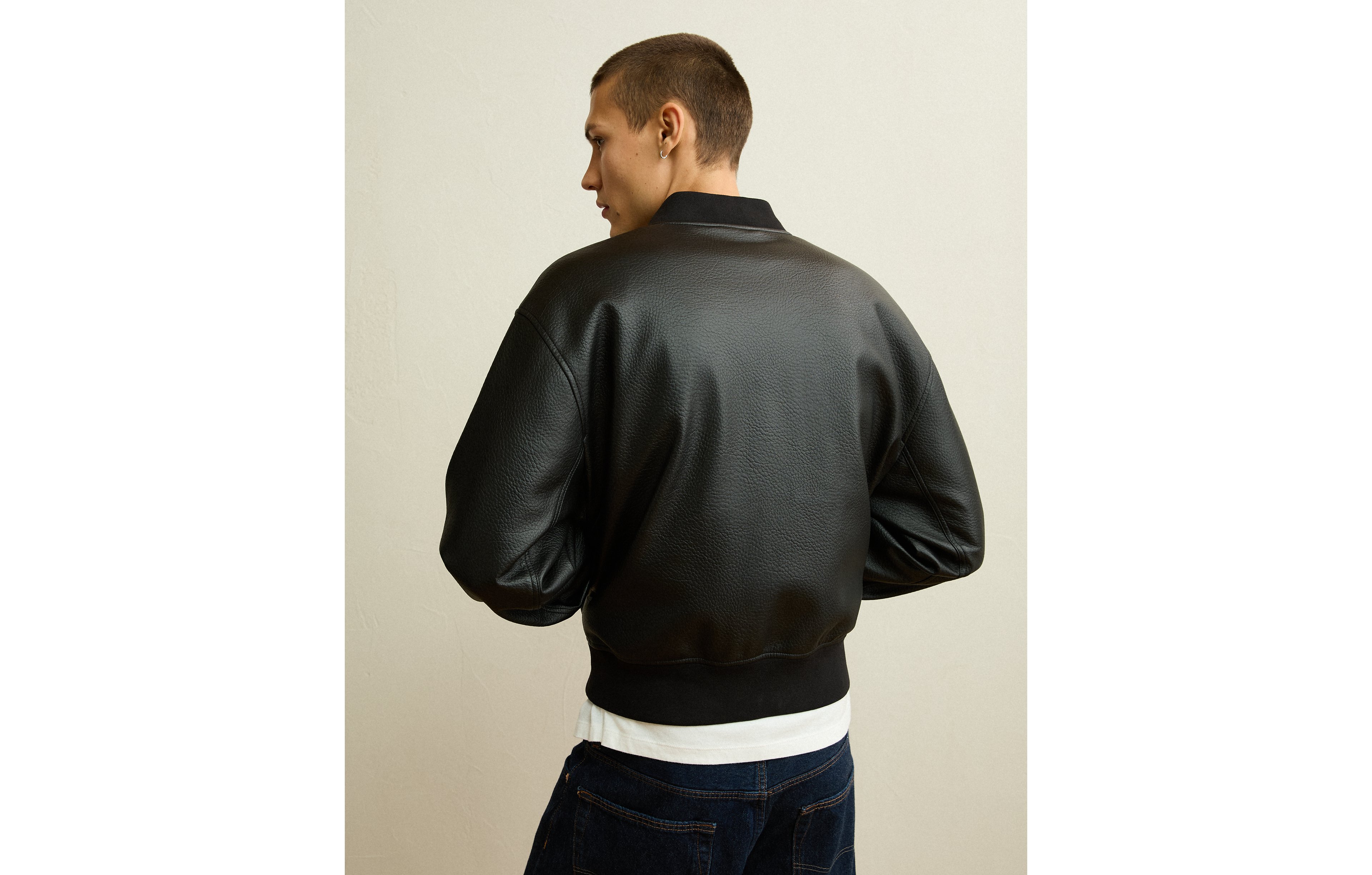 AE Vegan Leather Bomber Jacket