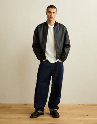 AE Vegan Leather Bomber Jacket