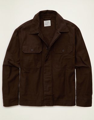 Мужские куртки American Eagle AE Shacket, цвет: Тёмный коричневый — фото 3
