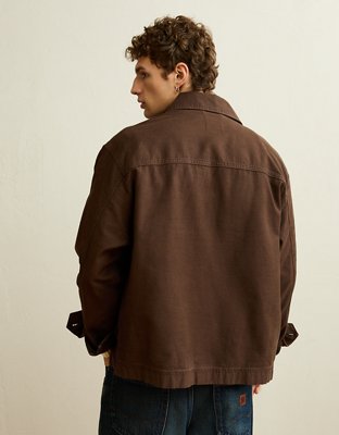 Мужские куртки American Eagle AE Shacket, цвет: Тёмный коричневый — фото 2