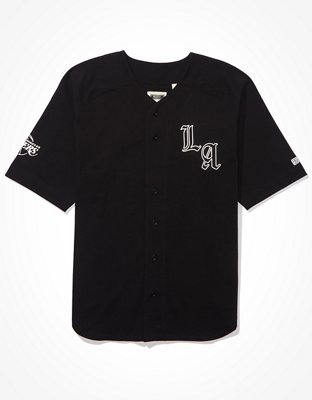 lakers baseball jersey black