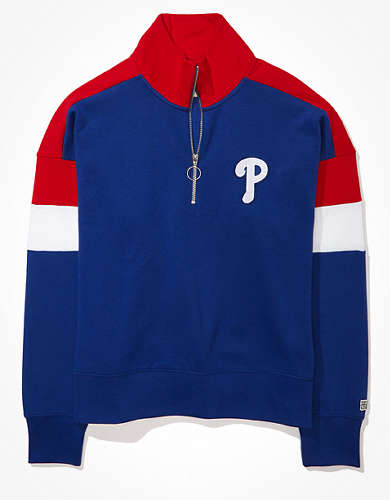 Tailgate Women's Philadelphia Phillies Colorblock 1/4 Zip Sweatshirt