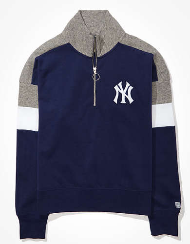 Tailgate Women's NY Yankees Colorblock 1/4 Zip Sweatshirt