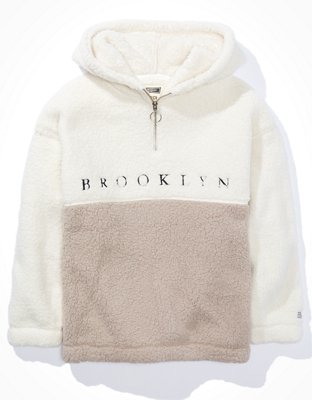cream sherpa hoodie