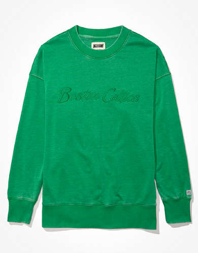 Tailgate Women's Boston Celtics Oversized Burnout Fleece Sweatshirt