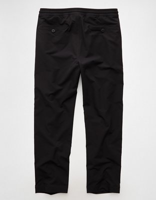 Мужские брюки American Eagle AE 24/7 Pleated Pull-On, цвет: Насыщенный чёрный — фото 4