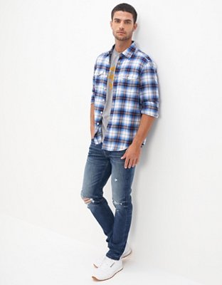 AE Super Soft Plaid Flannel Shirt