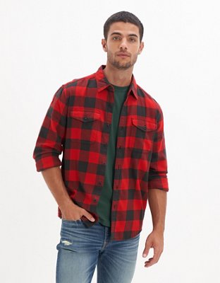 AE Super Soft Plaid Flannel Shirt