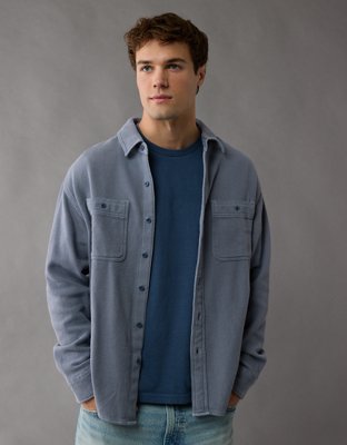 AE Textured Solid Flannel Shirt