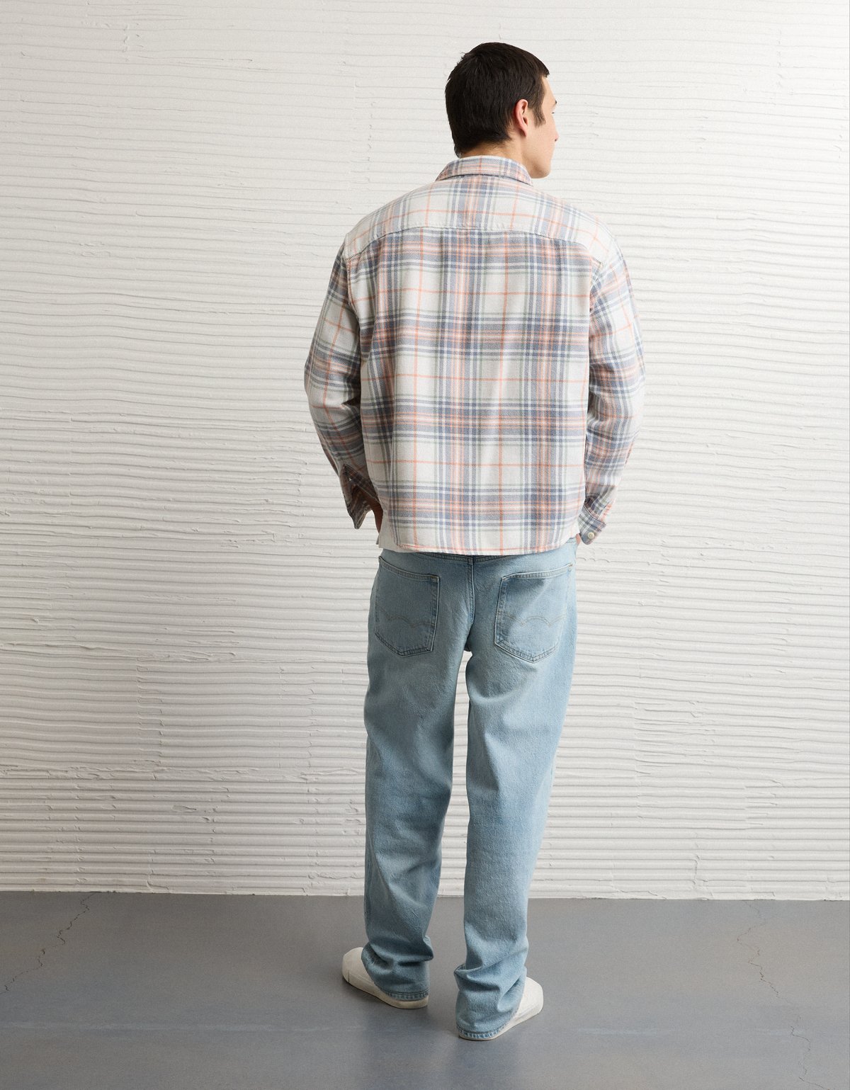 AE Boxy Fit Textured Flannel Shirt - image 3
