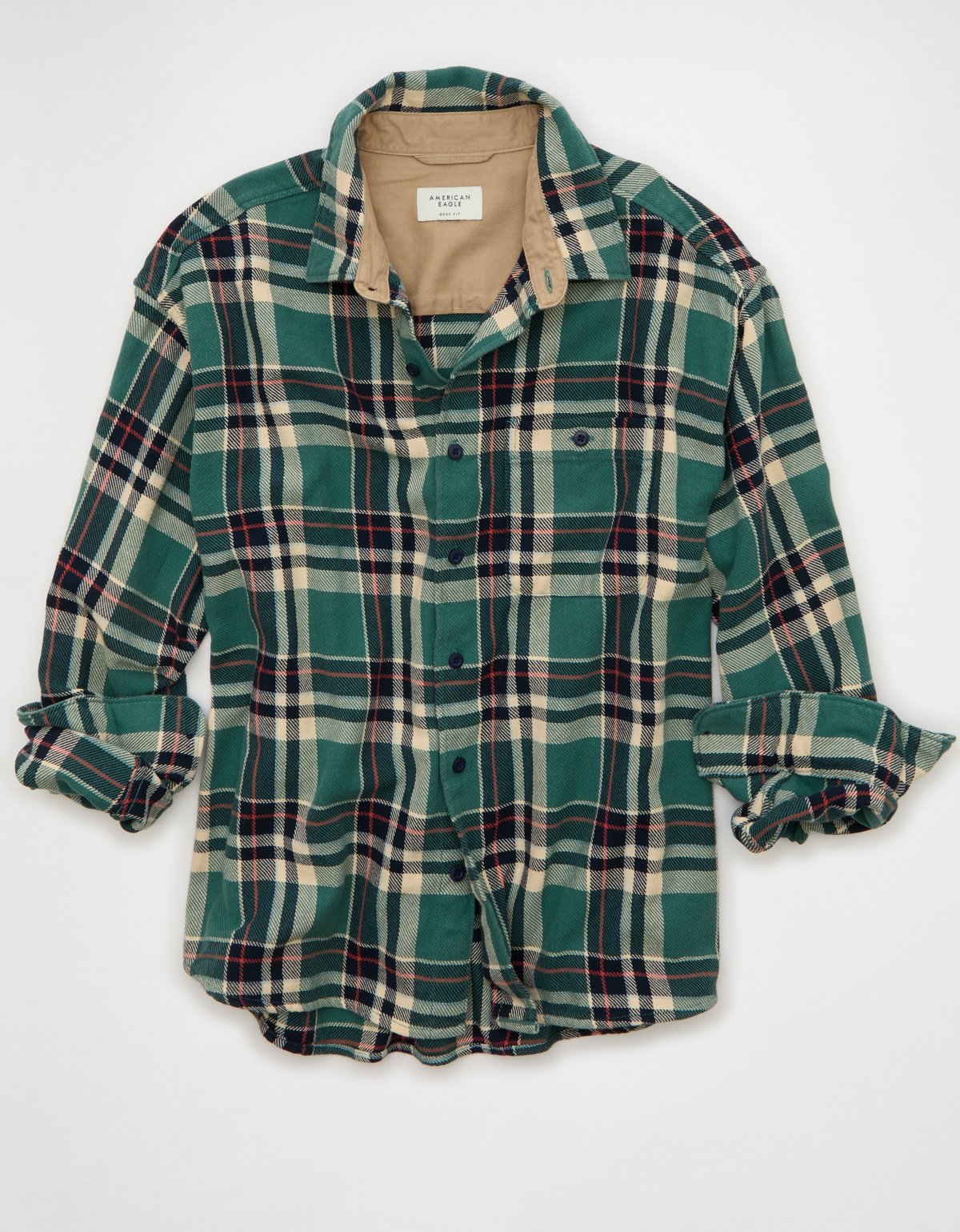 AE Boxy Fit Textured Flannel Shirt - image 3
