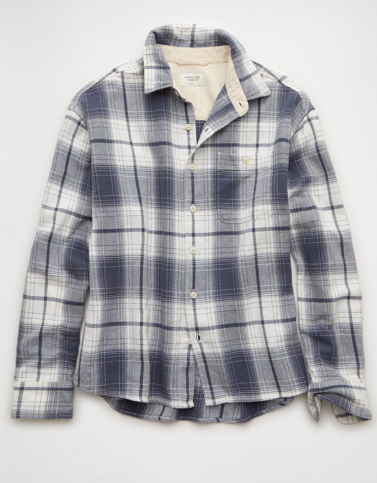 AE Boxy Fit Textured Flannel Shirt - image 3