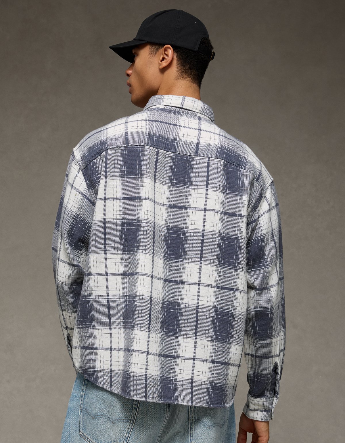 AE Boxy Fit Textured Flannel Shirt - image 2
