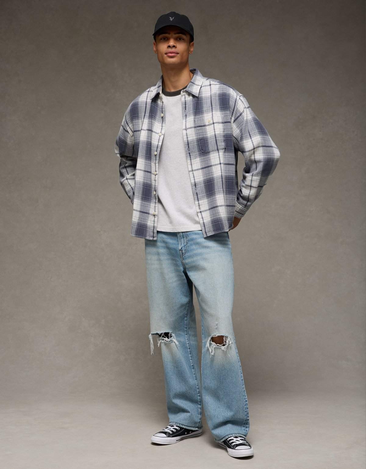 AE Boxy Fit Textured Flannel Shirt - image 5