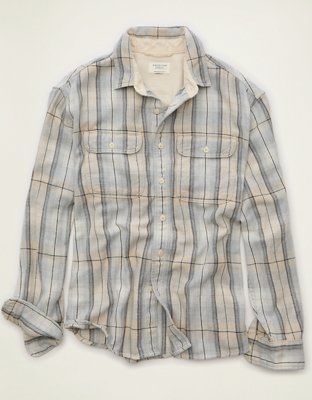 AE Relaxed Fit Textured Flannel Shirt