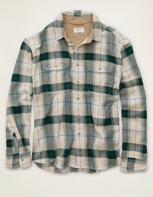 AE Relaxed Fit Textured Flannel Shirt